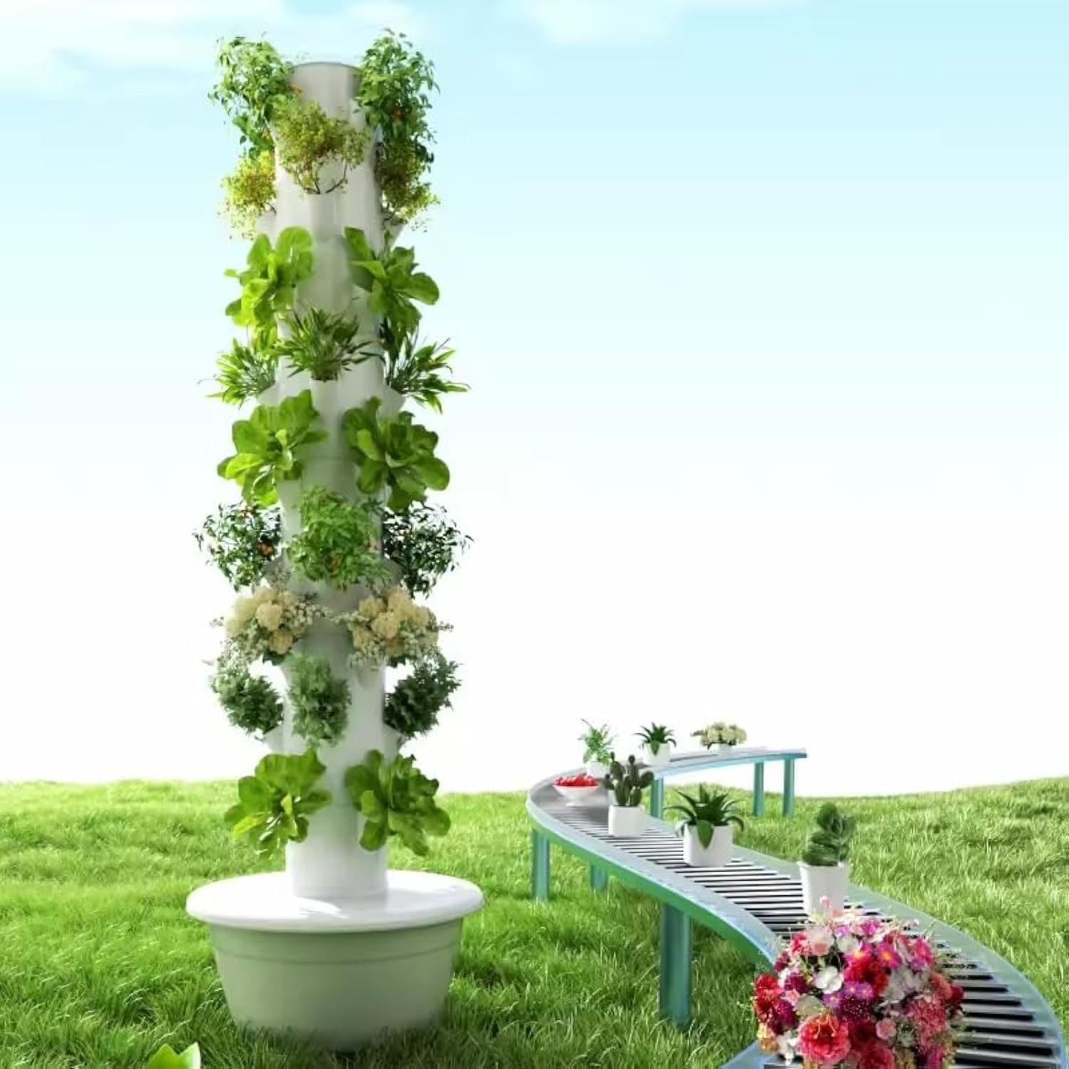 Vegetable Transplanter - Vertical Hydroponic Grow Tower Aeroponic Tower