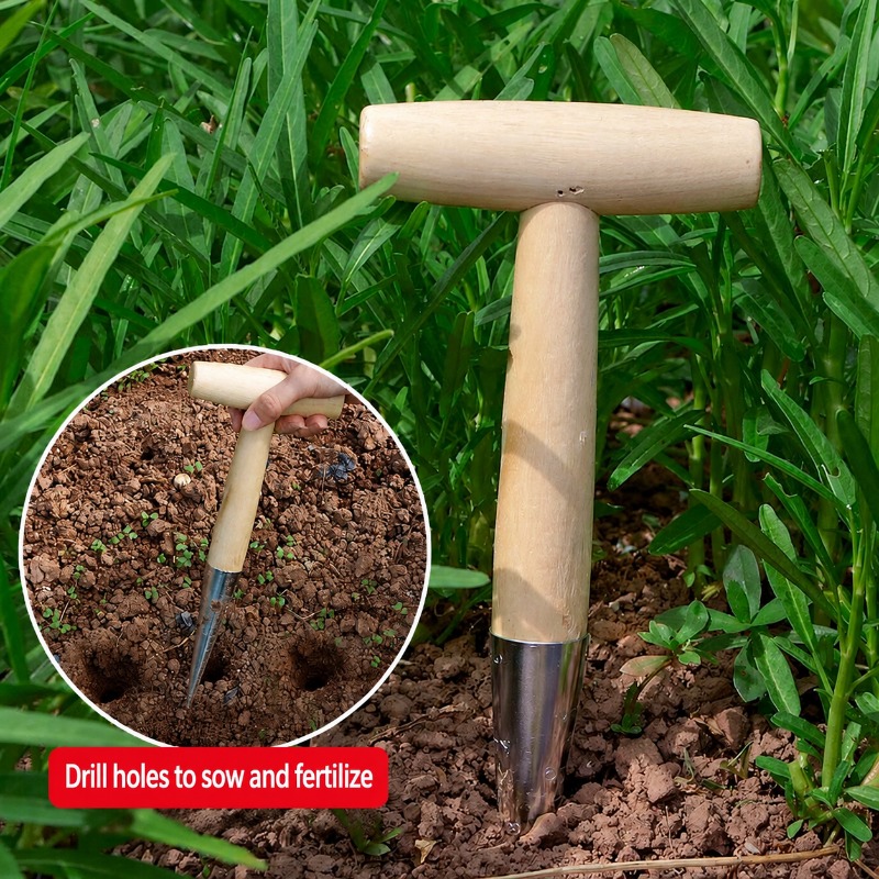 T Shape Wooden Handle Garden D - Vegetable Transplanter ulasan dan harga
