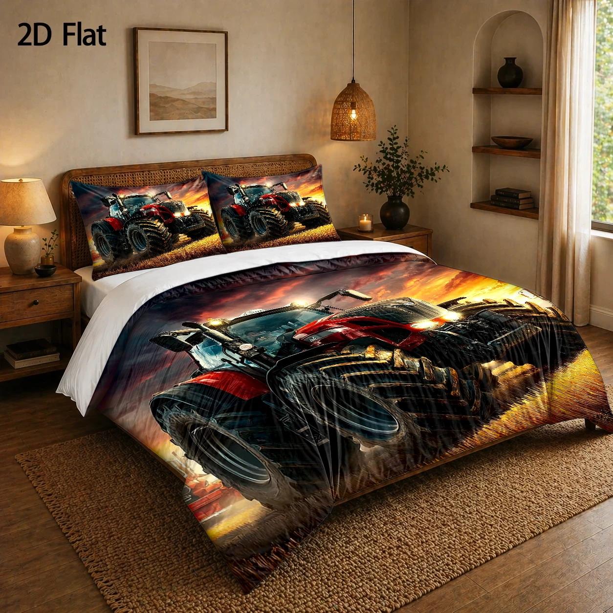 3-Piece Quilt Cover Set, 1 Qui - Agriculture Farming Cartoon ulasan dan harga