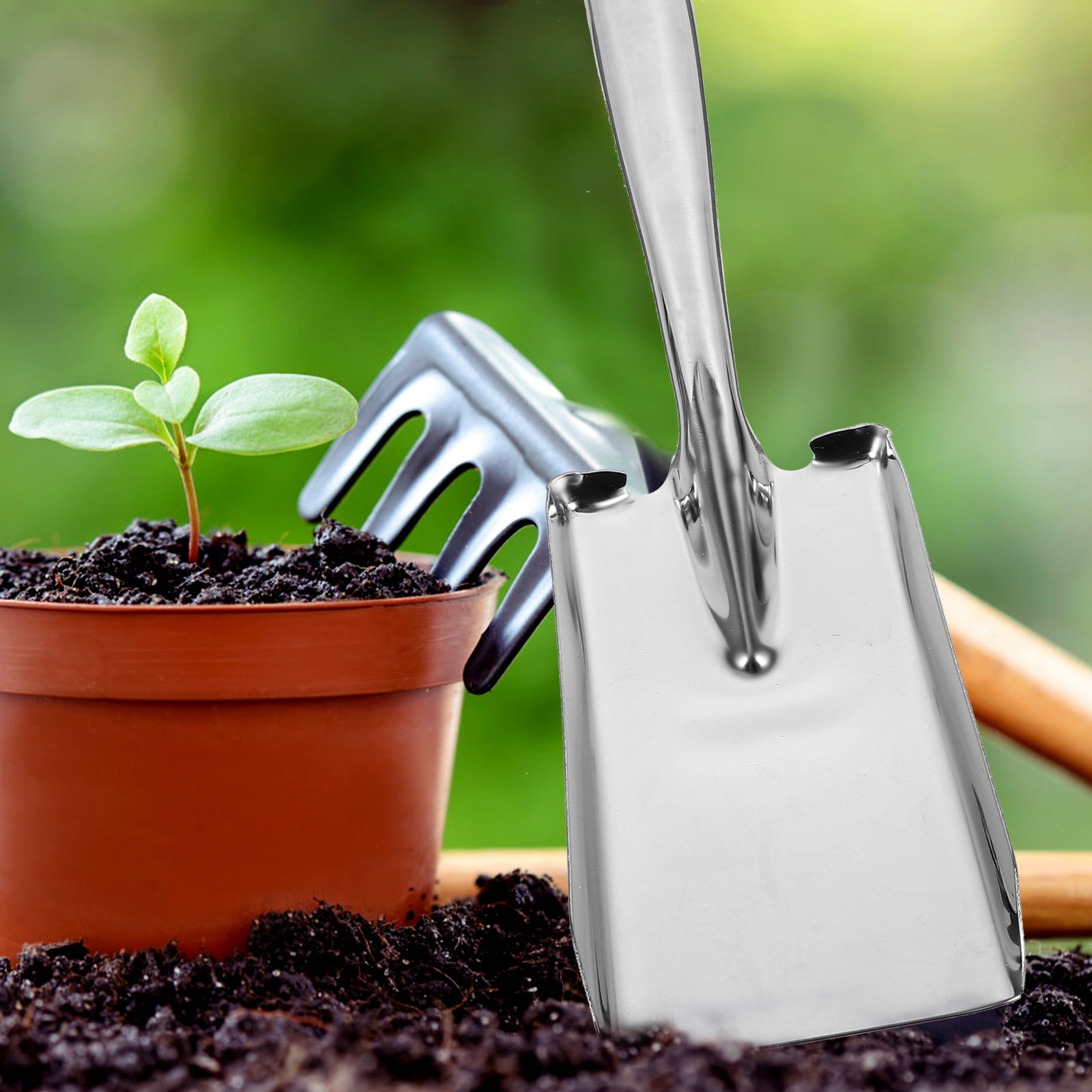 Thicken Stainless Steel Shovel - Vegetable Transplanter ulasan dan harga